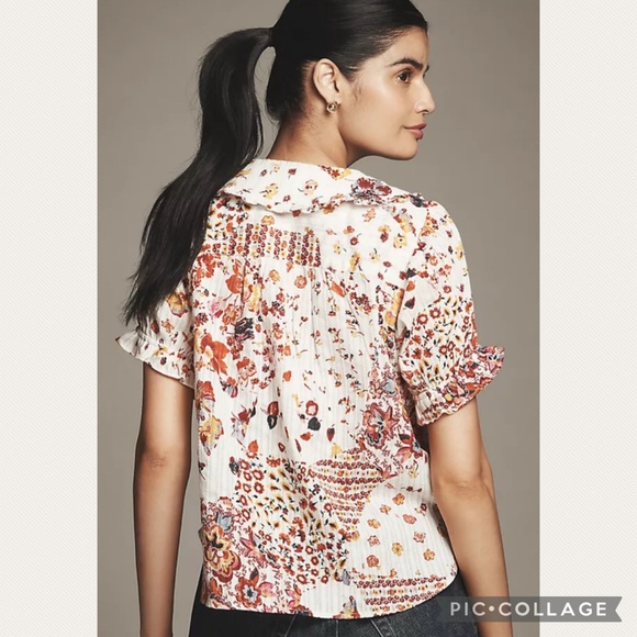 Anthropologie Pilcro The Kiera Blouse in Light Orange - Picture 8 of 8